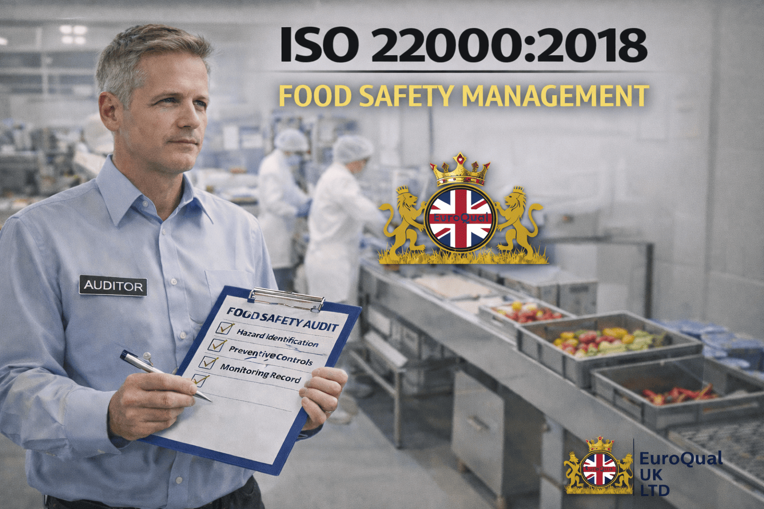 •	ISO 22000:2018 – Food Safety Management System (FSMS)